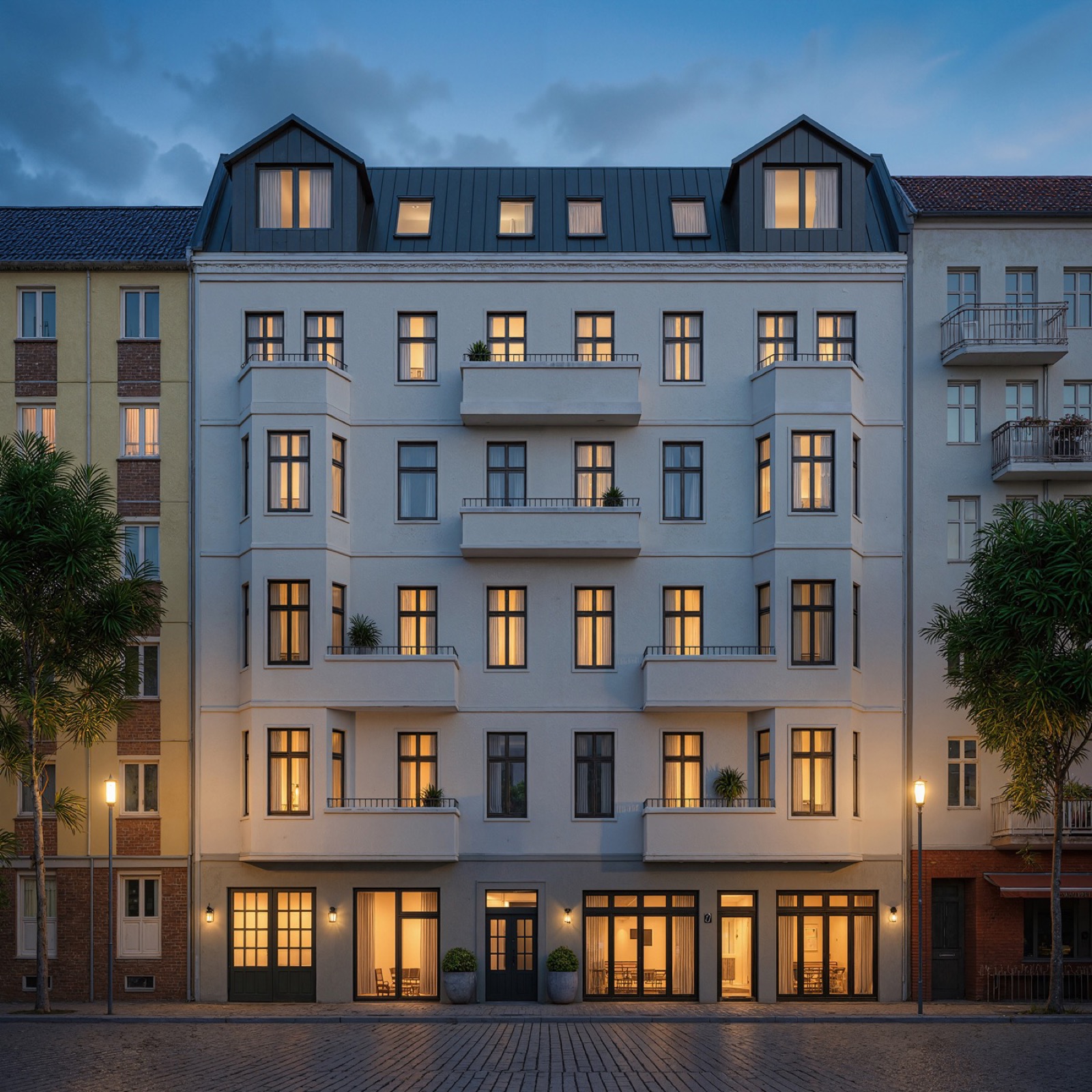 Corinthstraße Nachtansicht